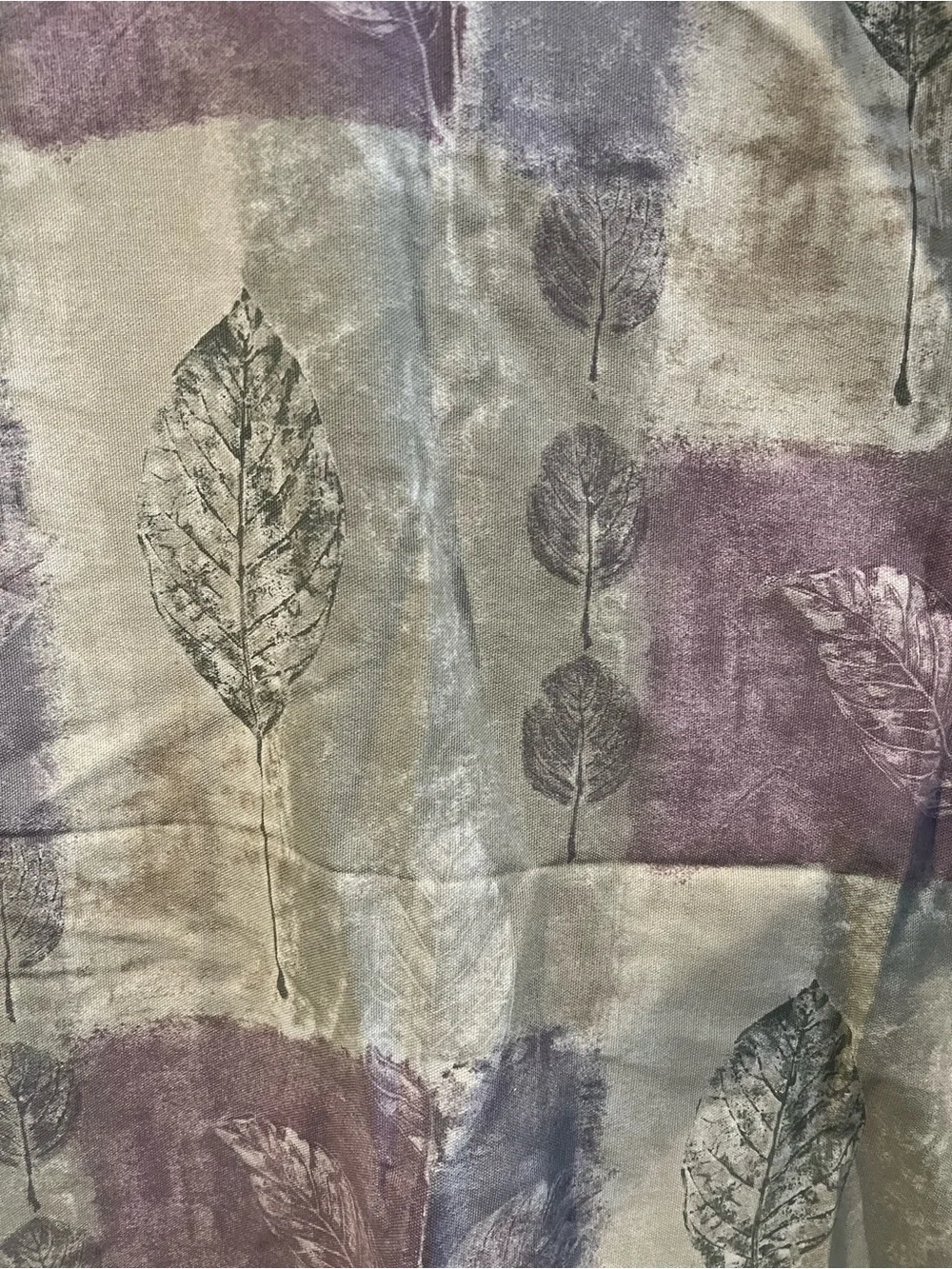 Leaf Sage and Mauve Fabric Shower Curtain